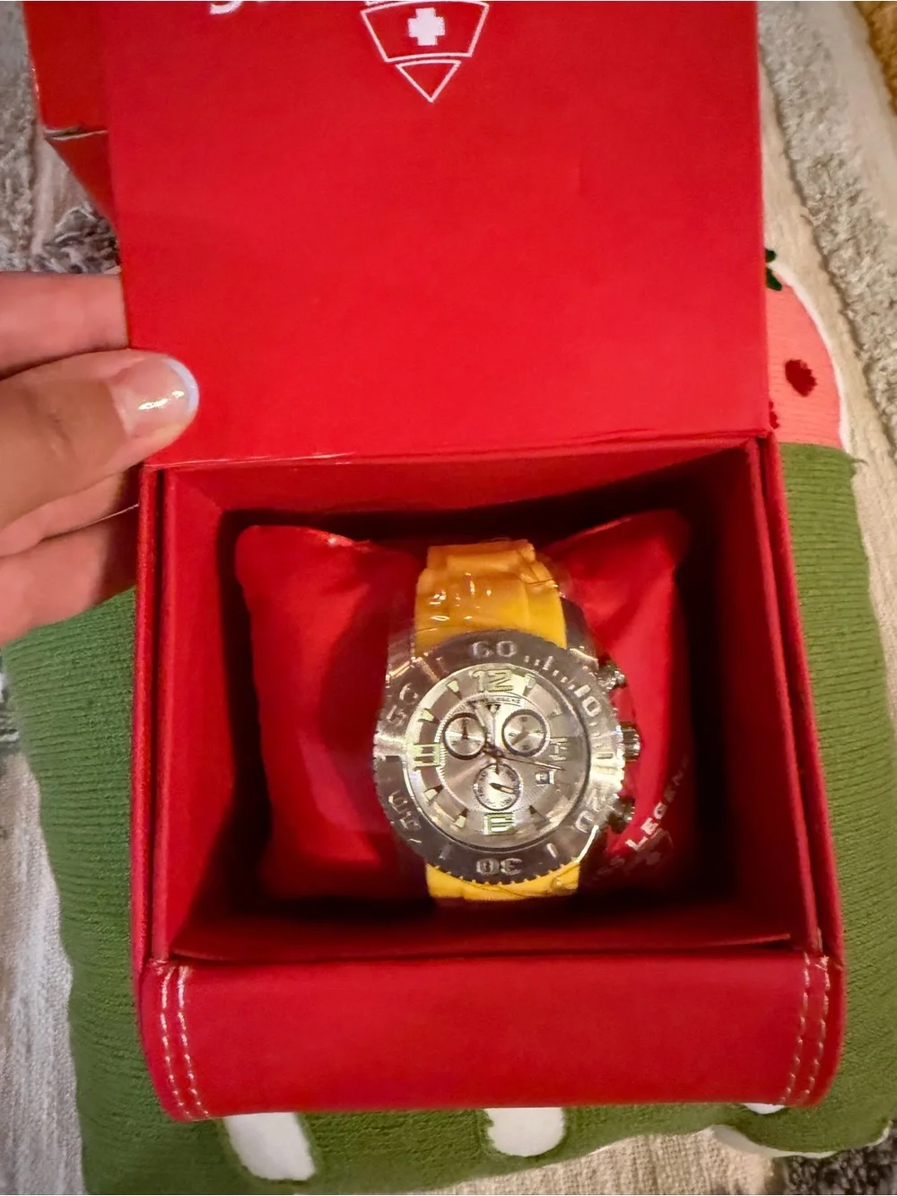 Swiss Legend Commande  Men's Chronograph Watch with Yellow Strap/Silver